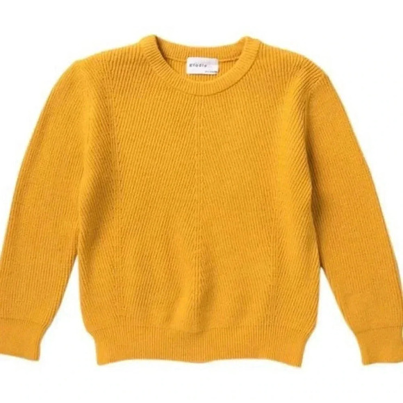 Elodie women’s mustard yellow knit sweater long sleeve crew neck size xl new - Picture 2 of 11